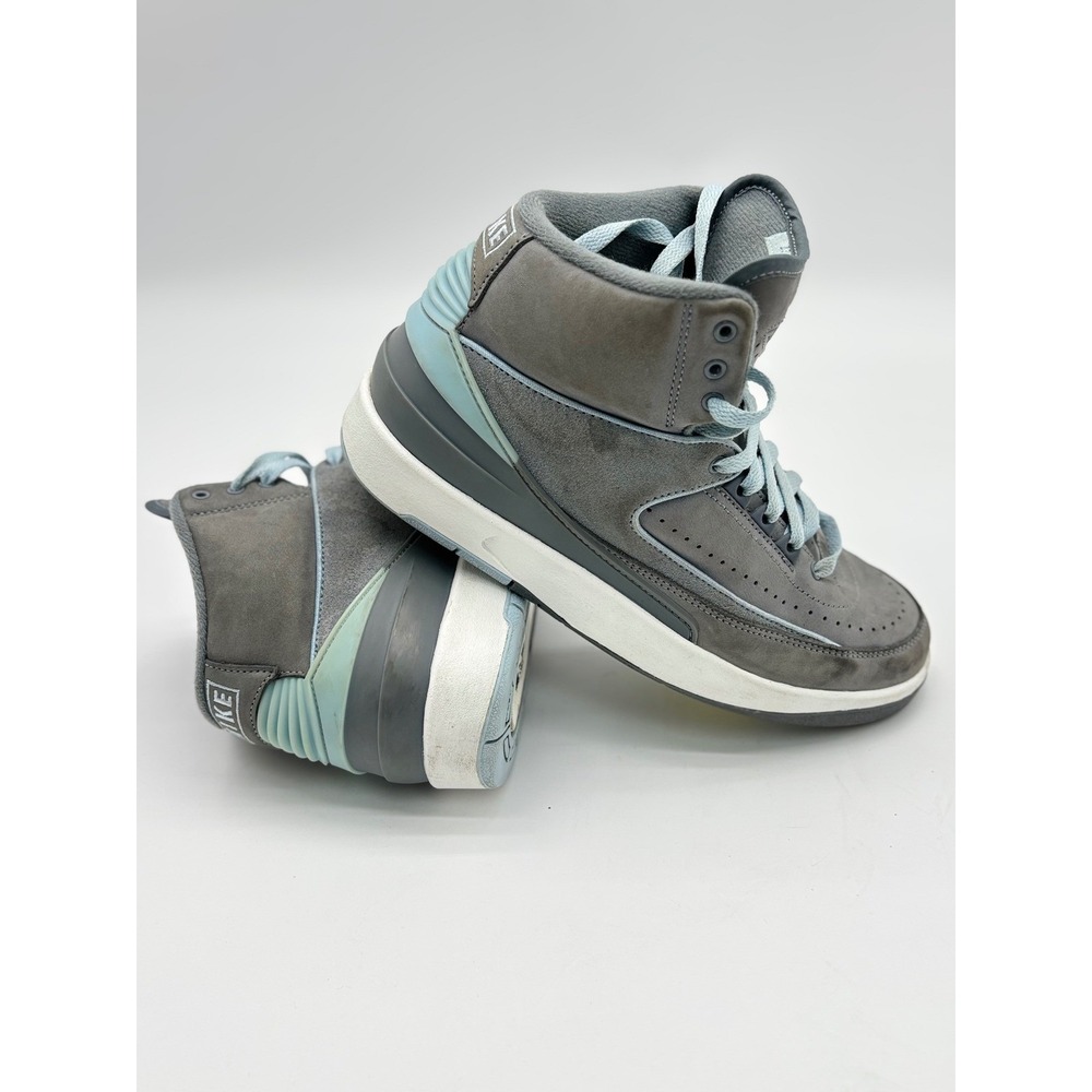 Nike Air Jordan 2 Retro Cool Grey Ice Blue Sneakers Womens 10 Mens 8.5